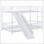 Twin Over Twin Size Metal Bunk Bed With Slide And Guardrails