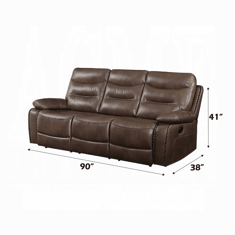 Canapé inclinable avec siège moelleux Aashi, Brun