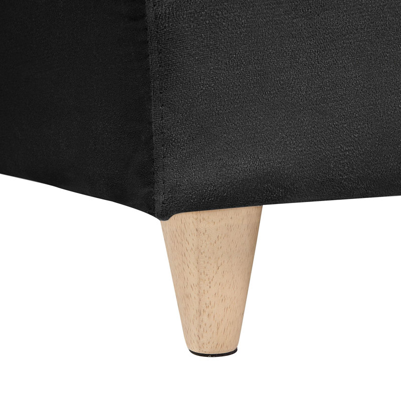 Chaz Upholstered Chaise Lounge, Black