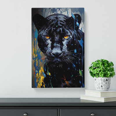 Panther Hard Edge Painting - No Frame Print