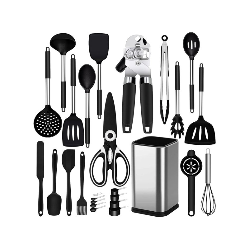 26 Pack Kitchen Cooking Utensils Set,Heat Resistant,Black