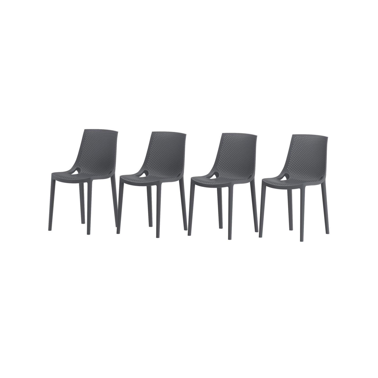 Rafael Stackable Patio Side Chair, Gray