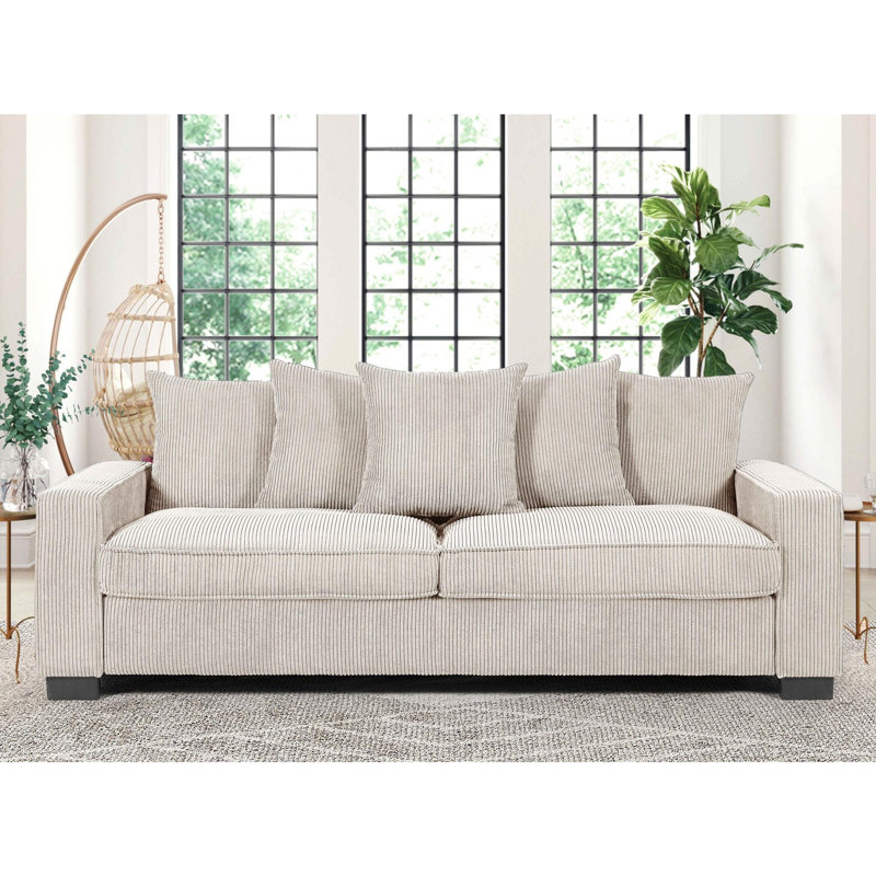 Widney 88'' Corduroy Sofa, Ivory