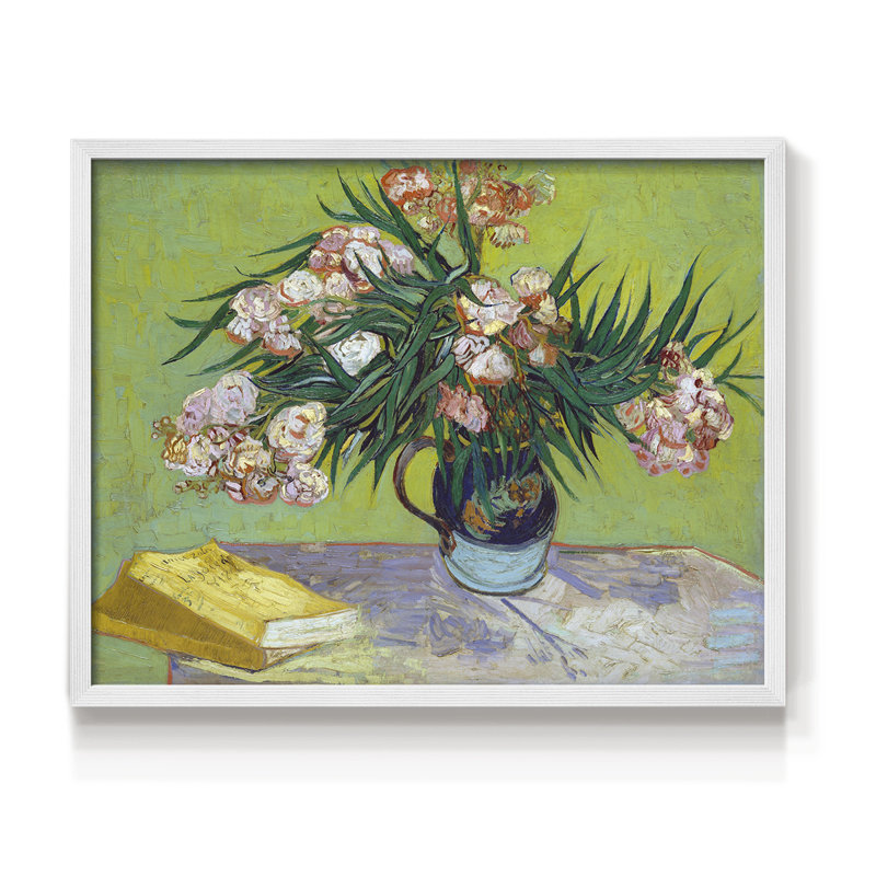 Oleanders - Reproduction encadrée - Restickable, H 16 po x l 20 po, Blanc