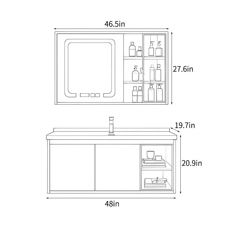 Light luxury stylish bathroom cabinet