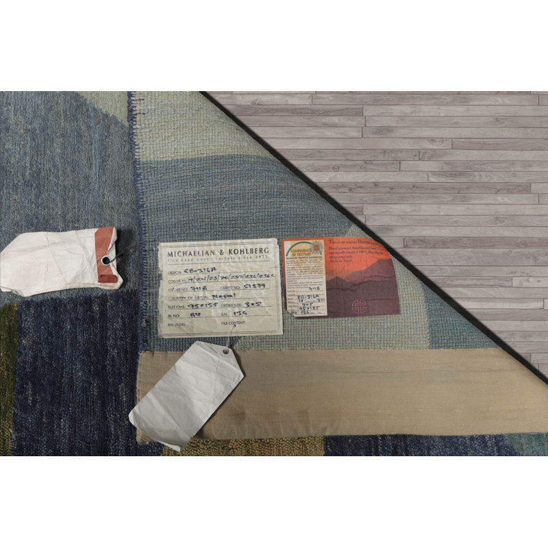 Tapis rectangulaire en laine de conception unique 4 pi 1 po x 5 pi Kohlberg