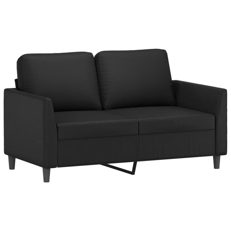 Canapé rembourré Adedapo, Polyuréthane noir, Noir
