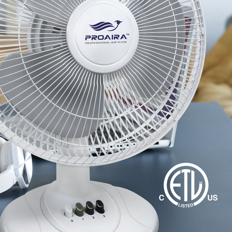 Ventilateur personnel oscillant Proaira, H 18,37 po x l 9,50 po x P 13,37 po