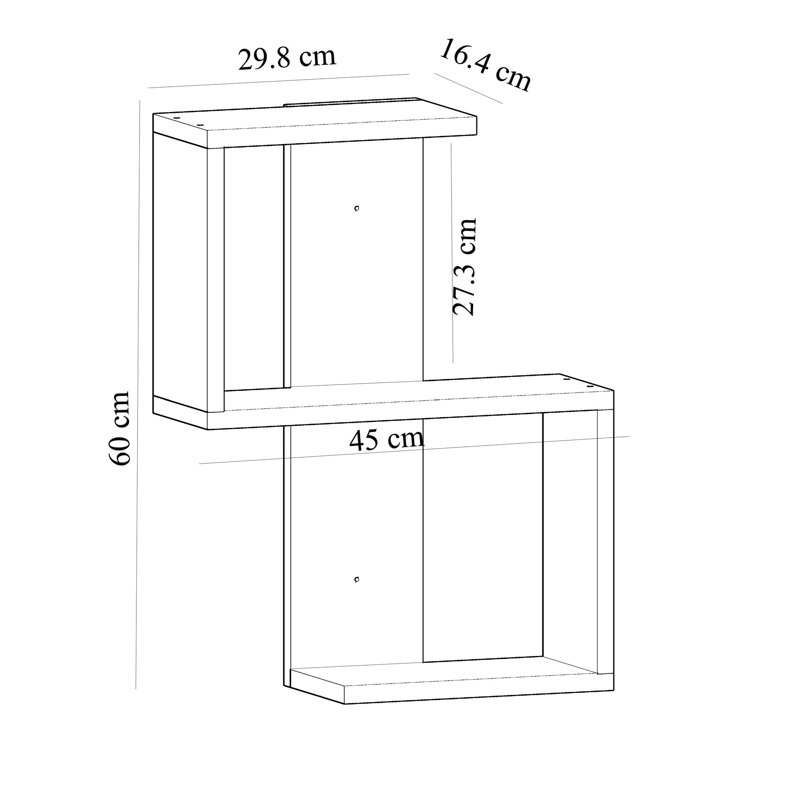 Modern Wall Shelf, White, 11.8 x 23.6 x 6.5 Inches | 100% Melamine Coated Particle Board, Thickness: 0.7 Inches | Multipurpose Hanging Rack, Ideal for Home Decor & Storage, Stylish and Functional Design