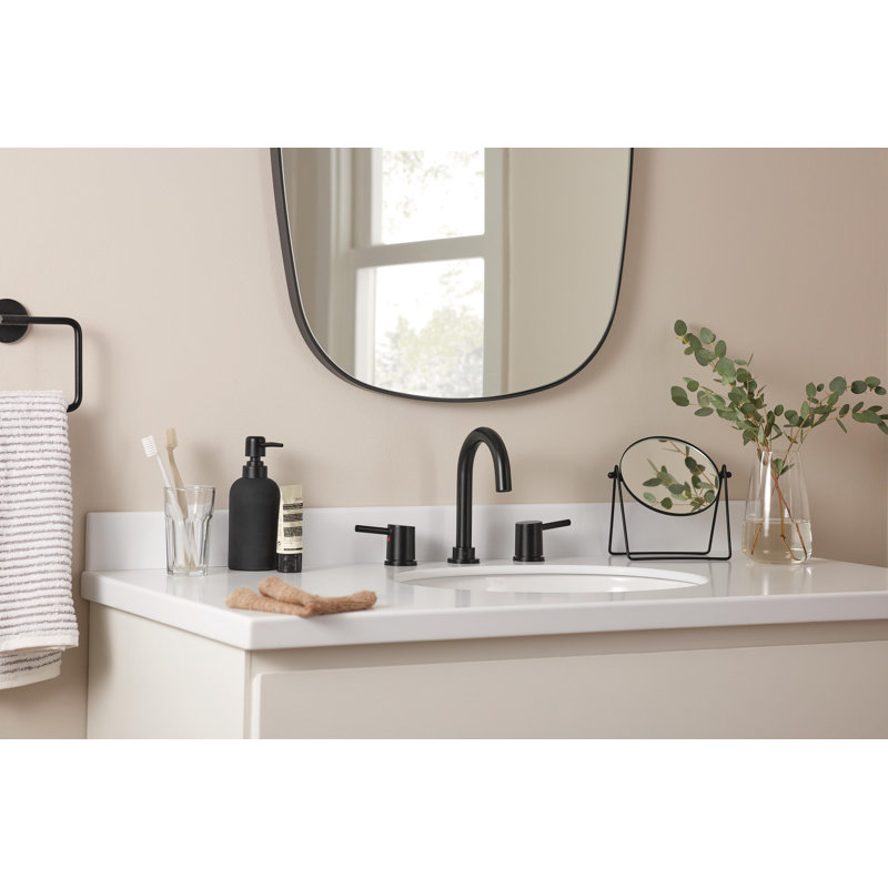 Precept 2-handle Bathroom Faucet with Drain Assembly, Matte Black