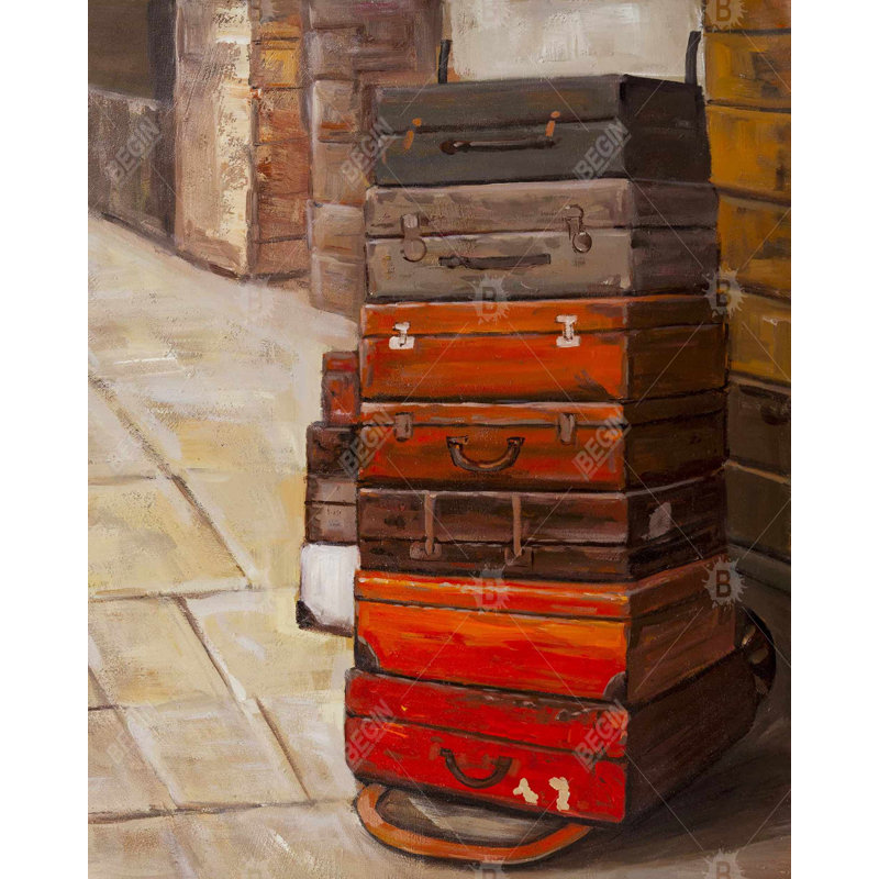Vieilles valises de voyage - Toile encadrée pour le décor du salon