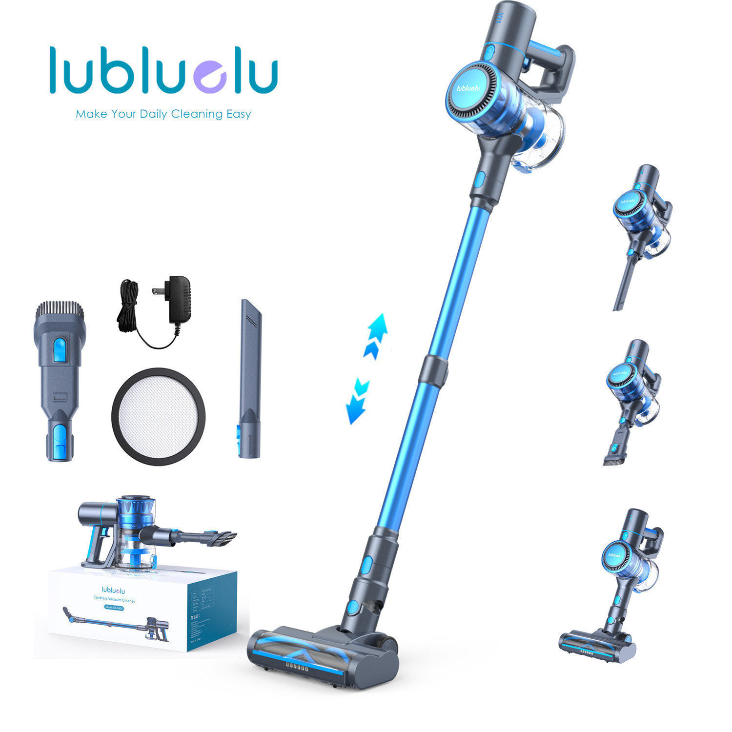 Lubluelu 6 In 1 Lightweight Cordless Stick Vacuum Cleaner For