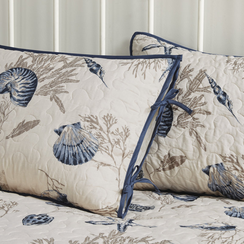 Coastal Blue Microfiber Reversible 6-Piece Daybed Cover Set