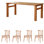Cherry Wood Rectangular Dining Table Set