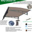 Auvent 47 po x 34 po. Polycarbonate solide et aluminium. Rouille. Chauffer. Extérieur. Auvent brun foncé de 47 po de largeur avec pare-brise à résistance