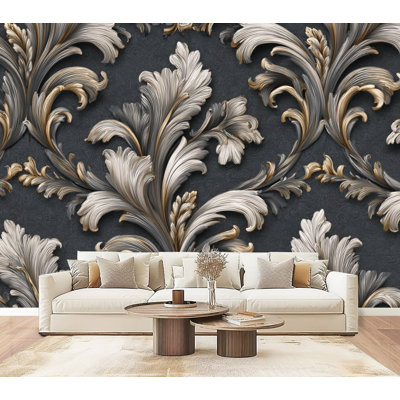 Papier peint adhésif auto-adhésif à texture classique gris anthracite taupe pâle et collé H 69 po x l 96 po pour chambre à coucher, salon, bureau à domicile