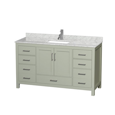 Sheffield 60" Freestanding Single Bathroom Vanity with Marble Top