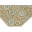 Rug & Kilim’S Block Print Rug In Soft Gold, Beige And Blue Floral Motifs
