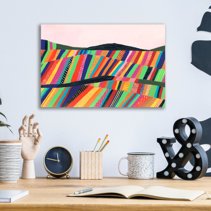 «Rainbow Fields II» par Regina Moore, H 12 po x l 16 po x P 0,13 po