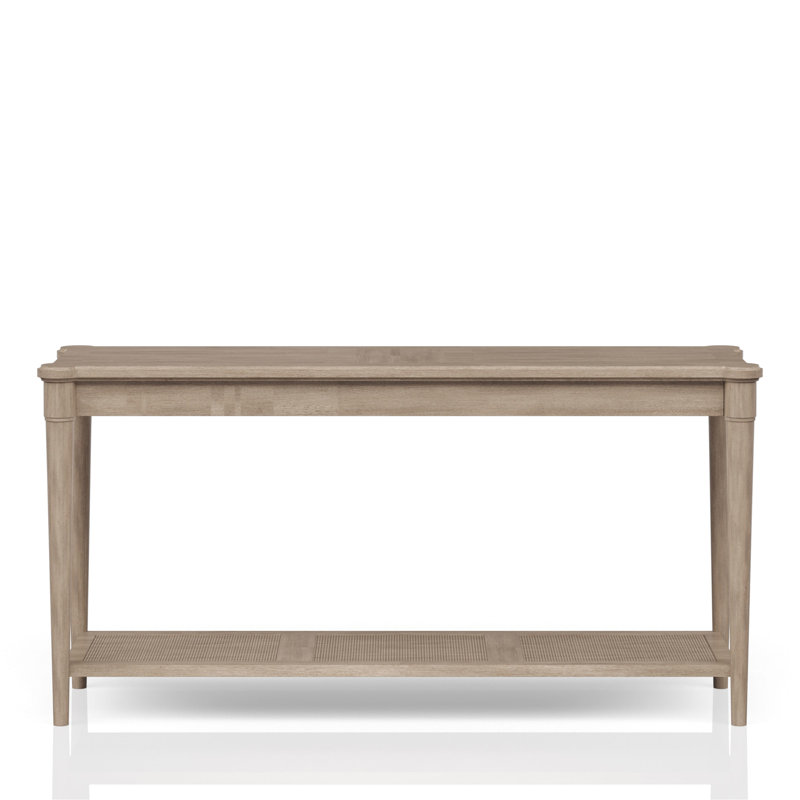 Table couleur sable avec deux tiroirs de rangement et une étagère, largeur 150 cm (59,05 po), finition