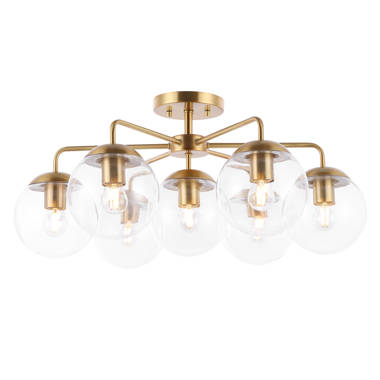 Summer 5-Light Modern Matte White & Satin Brass Chandelier by Visual  Comfort Studio at Destination Lighting