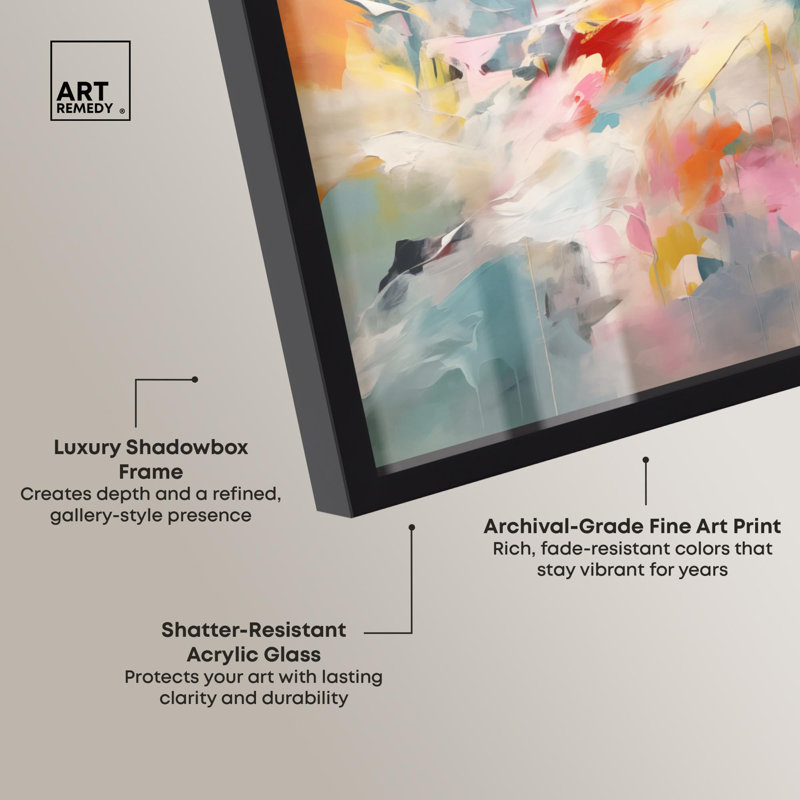 Radiant Dusk II Shadowbox Print Bright Decor by Art Remedy, Black, 17" H x 21" W