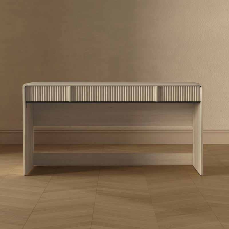 Bureau d'écriture Novara en chêne blanchi 60 po (2 tiroirs), Chêne blanchi