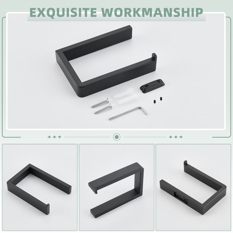 Wall Mounted Toilet Paper Holder, Matte Black