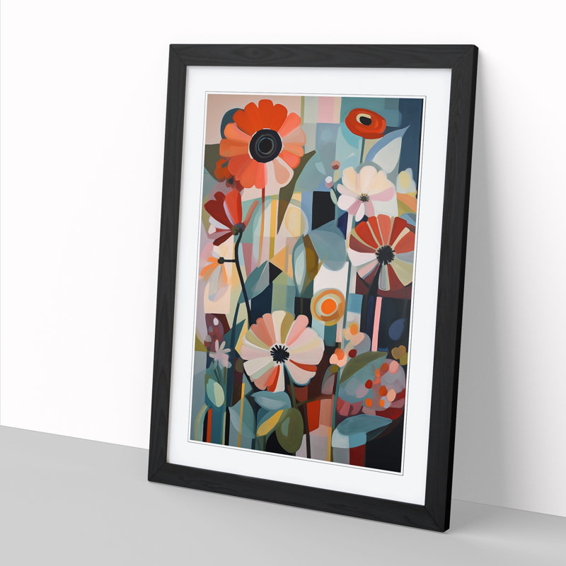 Mixed Flowers Vol.9 - Picture Frame Print, 64cm H x 46cm W x 2cm D, Oak
