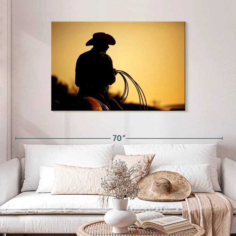 Lelar Cowboy With Lariat, 30" H x 45" W