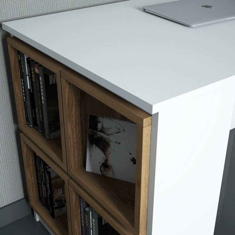 Brookeville Computer Desk, Walnut/White