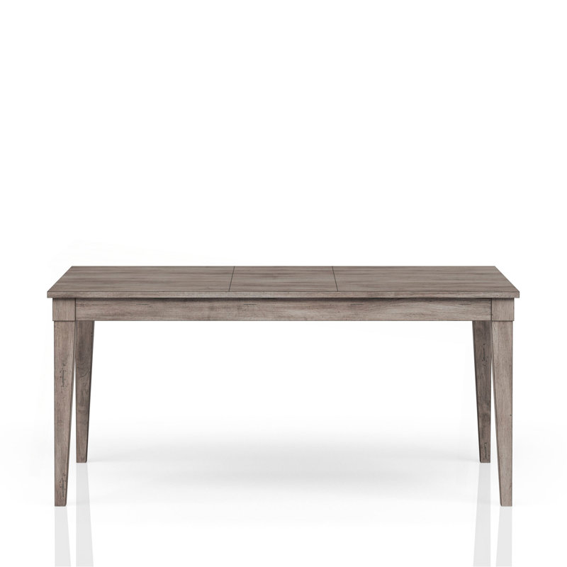 Rustic Gray Dining Table Two Storage Drawers And Leaf