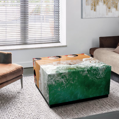 Beach Bliss I Art Glass Coffee Table