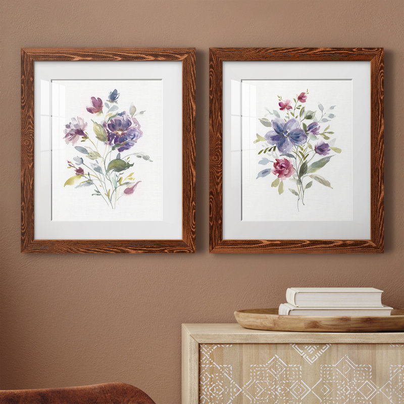 Couleur variété I - ensemble de 2 peintures, H 20 po x l 34 po x P 1,5 po, Papier avec cadre érable