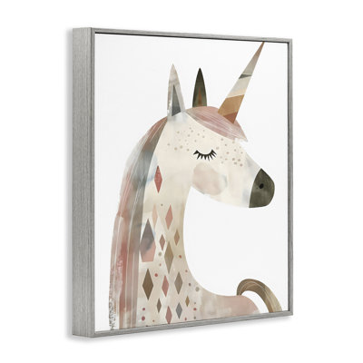 Licorne neutre avec des formes encadrées, estampe numérique, design by Creative Studio