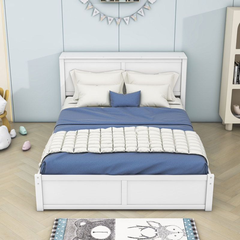 Grand lit plateforme avec rangement gigogne simple Meurig