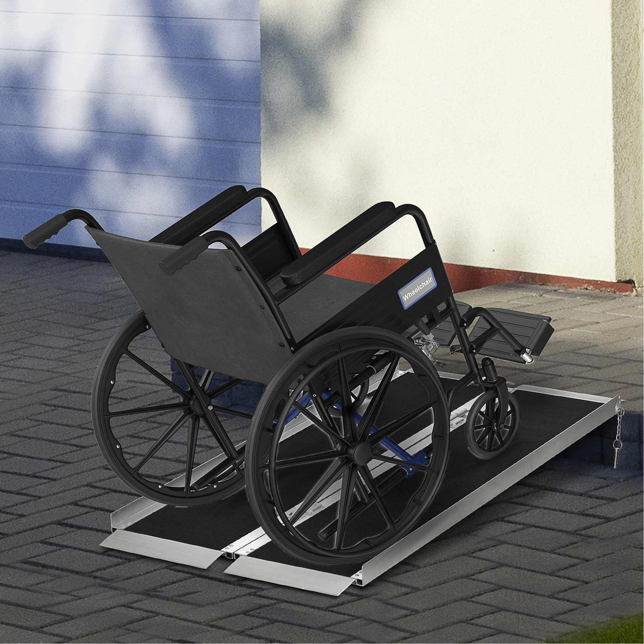 Jiafan HOMCOM 5' Aluminum Portable Wheelchair Ramp For Home, Steps ...