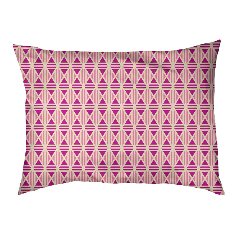 Coussin décoratif en losanges Byrge, Très grand (l 52 po x P 17 po x H 42 po), Beige / Rose