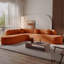 Canapé modulaire Basic, revêtement en tissu doux pour grand canapé, design courbé élégant avec trois coussins ronds-589570647