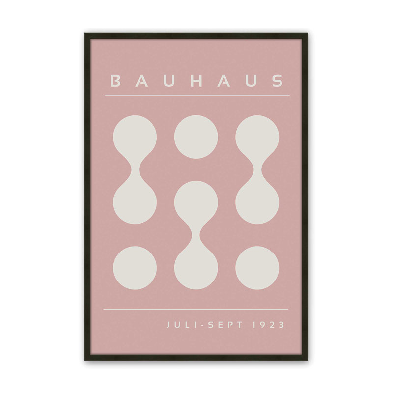 Impression sur roulettes rose Bauhaus Flow II, Reproduction encadrée sans passe-partout, Noir satiné, H 11 po x l 9 po