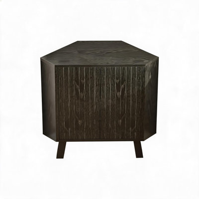 Armoire de rangement en coin Farmhouse avec tablette réglable, table de coin industrielle en bois à 3 niveaux avec portes, table de bout triangulaire pour le salon et la cuisine