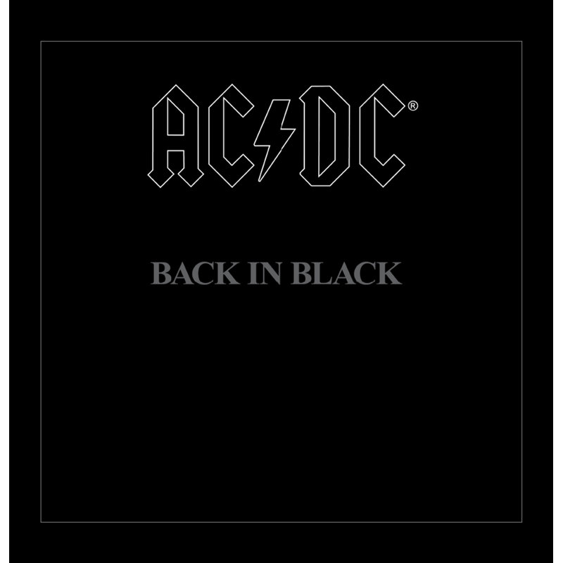 AC / DC - Back in Black 12x12 Under Plexi, affiche encadrée