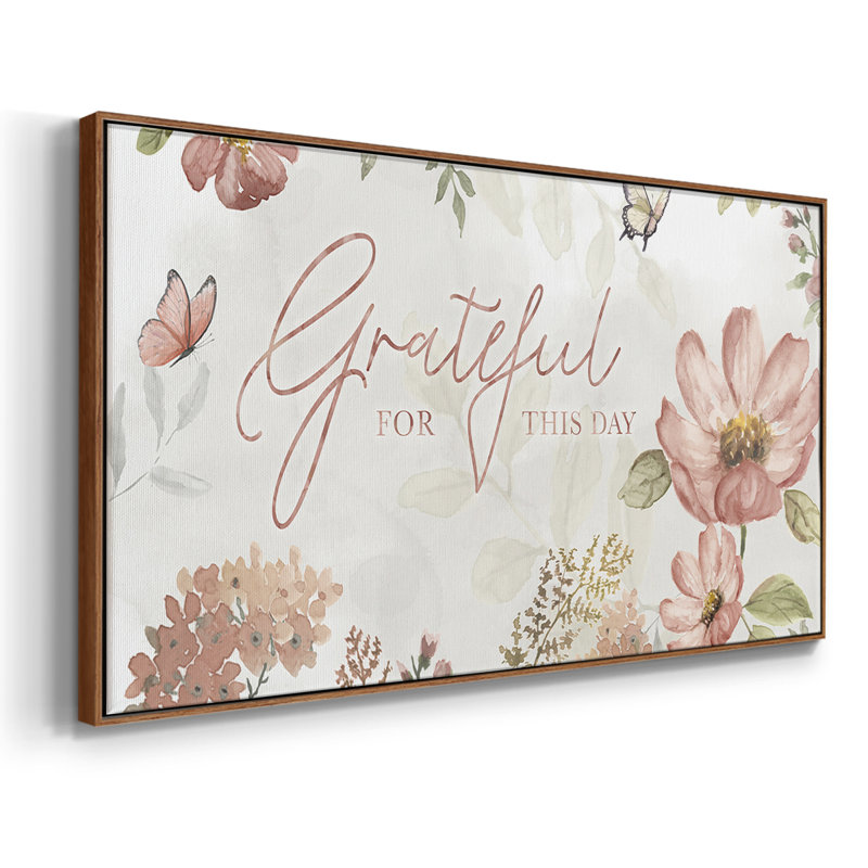 Summers Grateful - Toile tendue avec châssis encadré - Prêt à être accroché, H 21 po x l 41 po, Noyer