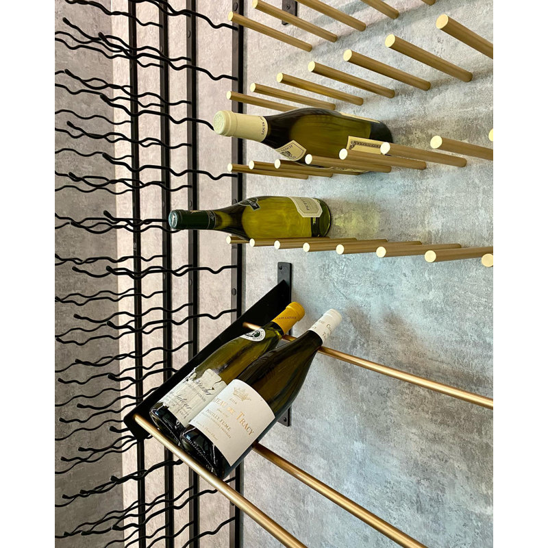 Anikha Vino Rails Single Bottle Wine Rack in Golden Bronze, Golden Bronze