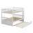 Full Over Full Rubber Wood Bunk Bed – Twin-Size Trundle, Ladder, Guardrails & Convertible To 2 Full Beds-2013902355