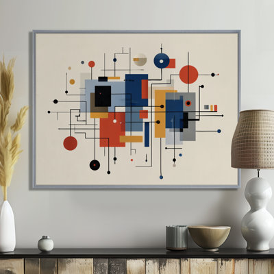 «Yellow Blue», impression géométrique sur toile jaune moderne