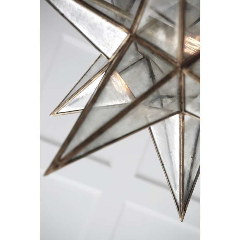 Chapman & Myers Moravian Medium Star Lantern, Aged Iron, 19.75" H x 18" W x 18" D