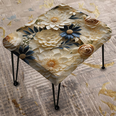 Sengul - Floral Rectangle Ottoman