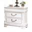 Table de chevet classique à 2 tiroirs de couleur blanche en nickel massif