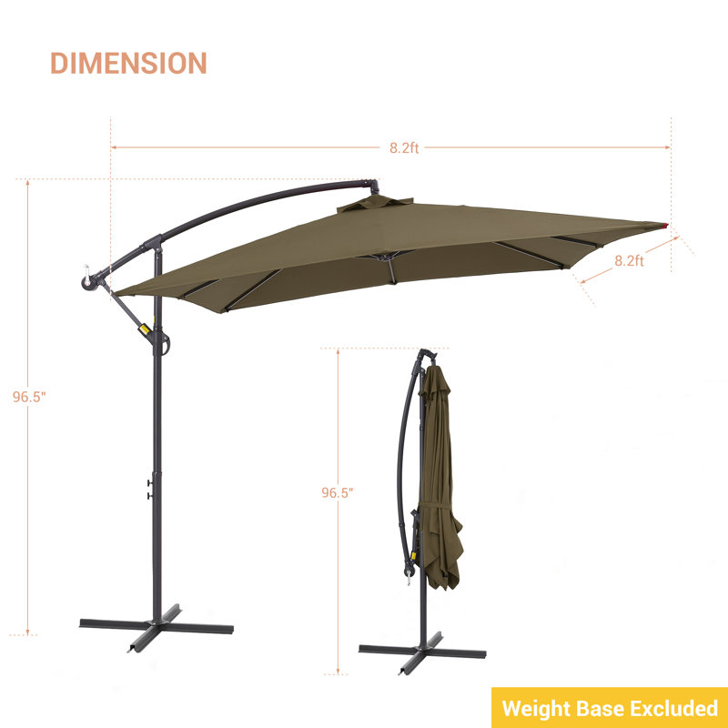 Scarlott 98.3" x 98.3" Square Umbrella, Taupe
